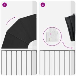 Berkfield Home Balcony Privacy Screen Folding Manual Anthracite 115 x 115 cm Fabric - thumbnail 8