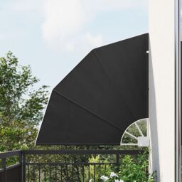 Berkfield Home Balcony Privacy Screen Folding Manual Anthracite 115 x 115 cm Fabric - thumbnail 1