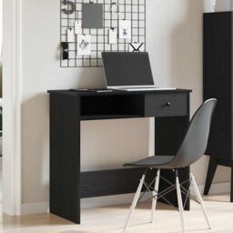 Berkfield Home Desk Black 80x40x75 cm Engineered Wood - Size: 80 x 40 x 75 cm - thumbnail 3