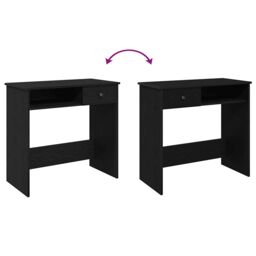Berkfield Home Desk Black 80x40x75 cm Engineered Wood - Size: 80 x 40 x 75 cm - thumbnail 8