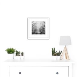 Artery8 New York City Central Park Vintage Photo 8X8 Inch Square Wooden Framed Wall Art Print Picture with Mount in White - thumbnail 2