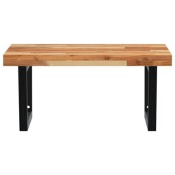 Berkfield Home Basin Shelf Wall Mounted Steel & Solid Wood Acacia in Brown - thumbnail 4