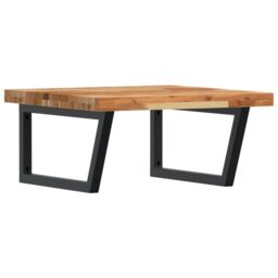 Berkfield Home Basin Shelf Wall Mounted Steel & Solid Wood Acacia in Brown - thumbnail 2