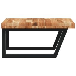 Berkfield Home Basin Shelf Wall Mounted Steel & Solid Wood Acacia in Brown - thumbnail 5