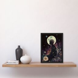 "Artery8 Flower Nymph Full Moon Portrait Concept Art Framed Art Print - Size: W12"" x H16""" - thumbnail 4
