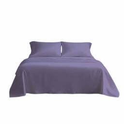 Snug City Microfibre Soft Touch Flat Sheet Plain Dyed Bed Linen in Lilac - Size: Super King - thumbnail 2