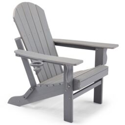 VonHaus Westport Reclining HDPE Folding Adirondack Garden Chair in Grey - Size: 1 Pack - thumbnail 2