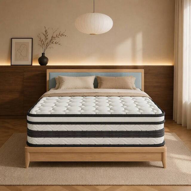 Matteo Double Mattress 4FT6 Cooling Memory Foam, 27cm in White - image 1
