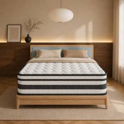 Matteo Double Mattress 4FT6 Cooling Memory Foam, 27cm in White