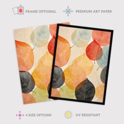 "Wee Blue Coo Wall Art Print Bittersweet October Autumnal Leaves Living Room in Orange - Size: W24"" x H32""" - thumbnail 2
