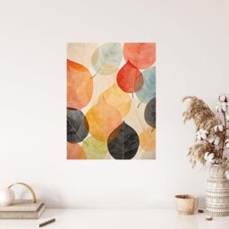 "Wee Blue Coo Wall Art Print Bittersweet October Autumnal Leaves Living Room in Orange - Size: W24"" x H32""" - thumbnail 4