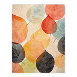 "Wee Blue Coo Wall Art Print Bittersweet October Autumnal Leaves Living Room in Orange - Size: W24"" x H32""" - thumbnail 1