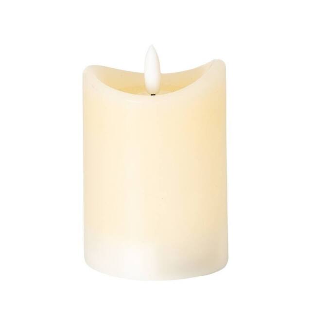 Lemon Pavilion Furniture and Decor Natural Glow 2.75x4 Melted LED Candle - Plastic - L7xW7xH10 cm - Cream