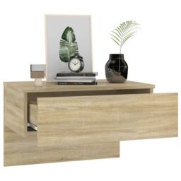 Berkfield Home Wall-mounted Bedside Cabinets 2 pcs Sonoma Oak in Brown - thumbnail 4
