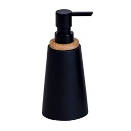 Showerdrape Sonata Black & Bamboo Liquid Soap Dispenser - thumbnail 3