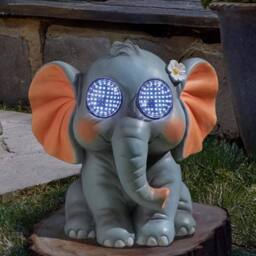 Marco Paul Solar Blinkin Elephant Garden Ornament in Grey - Size: 20 cm - thumbnail 5