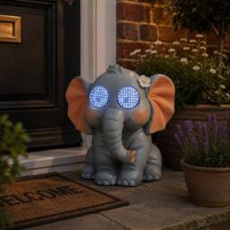 Marco Paul Solar Blinkin Elephant Garden Ornament in Grey - Size: 20 cm - thumbnail 4
