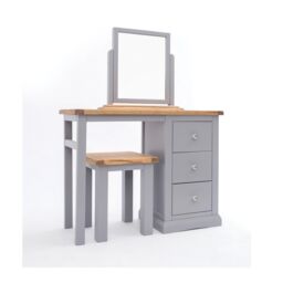 Cabinet Bits Rocca 3 Drawer Dressing Table Set Chrome Knob in Grey - thumbnail 2