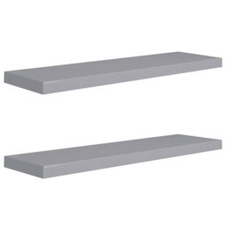 Berkfield Home Floating Wall Shelves 2 pcs Grey 90x23.5x3.8 cm MDF - thumbnail 2