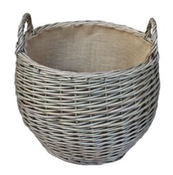Red Hamper Wicker Antique Wash Stumpy Basket Set of 2 in Brown - thumbnail 4