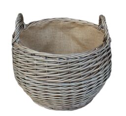 Red Hamper Wicker Antique Wash Stumpy Basket Set of 2 in Brown - thumbnail 3