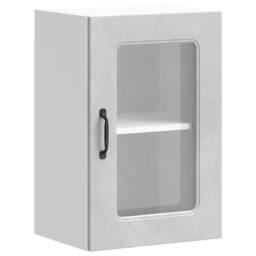 Berkfield Home Kitchen Wall Cabinet with Glass Door Kalmar Grey Sonoma Wood - thumbnail 1
