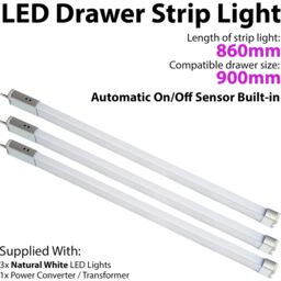 Loops 3x 900mm LED Drawer Strip Light AUTO ON/OFF PIR SENSOR Kitchen Cupboard Door - thumbnail 1