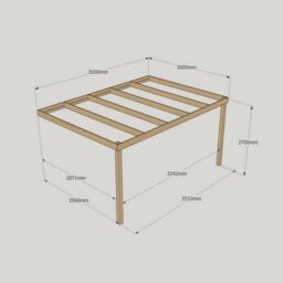 Rutland County Garden Furniture Ltd Wall Mounted Box Pergola - Wood - L300 x W360 x H270 cm - Rustic Brown in Light Green - thumbnail 3