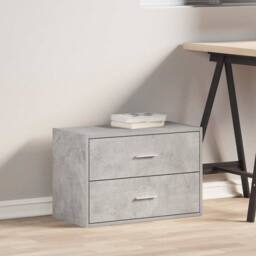 Berkfield Home Cabinet with 2 Drawers Concrete Grey 60x31x40 cm Engineered Wood - Size: 60 x 31 x 40 cm - thumbnail 3