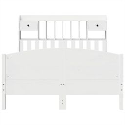 Berkfield Home Bookcase Bed without Mattress White 140x200cm Solid Wood Pine - Size: 140x200 cm - thumbnail 4
