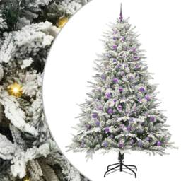 Berkfield Home Realistic Artificial Pre-lit Christmas Tree with Ball Set Green 240 cm - thumbnail 3