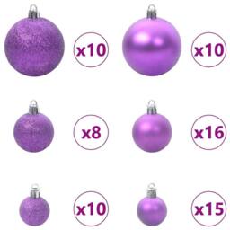 Berkfield Home Realistic Artificial Pre-lit Christmas Tree with Ball Set Green 240 cm - thumbnail 7