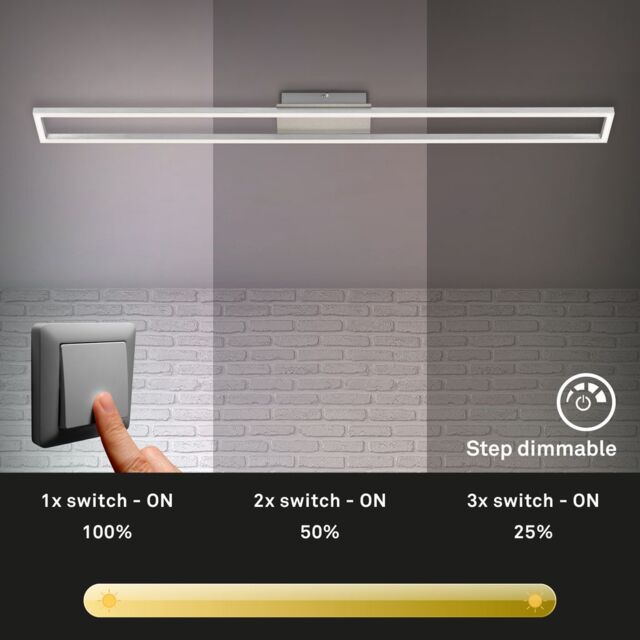 BRILONER Matt Nickel Aluminium 18W LED Wall & Ceiling Light in Silver - image 1
