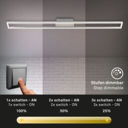 BRILONER Matt Nickel Aluminium 18W LED Wall & Ceiling Light in Silver - thumbnail 7