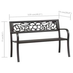 Berkfield Home Durable Garden Bench 125 cm Steel Black - thumbnail 8