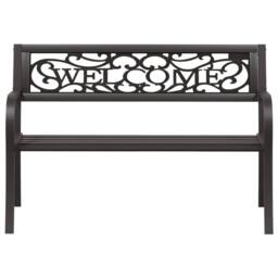 Berkfield Home Durable Garden Bench 125 cm Steel Black - thumbnail 1