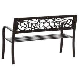 Berkfield Home Durable Garden Bench 125 cm Steel Black - thumbnail 5