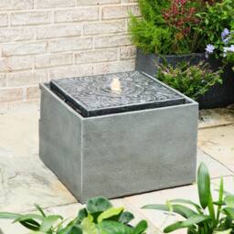 Sunlinua Retro Water Feature With LED Light 24.50cm H in Grey
