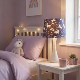 Happy Homewares Unicorn Themed Childrens Lampshade with Rainbows & Colourful Flowers - Size: 10 inches - thumbnail 6