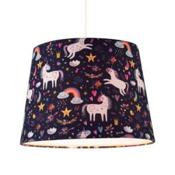Happy Homewares Unicorn Themed Childrens Lampshade with Rainbows & Colourful Flowers - Size: 10 inches - thumbnail 2