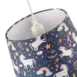 Happy Homewares Unicorn Themed Childrens Lampshade with Rainbows & Colourful Flowers - Size: 10 inches - thumbnail 3