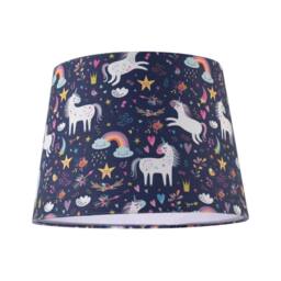 Happy Homewares Unicorn Themed Childrens Lampshade with Rainbows & Colourful Flowers - Size: 10 inches
