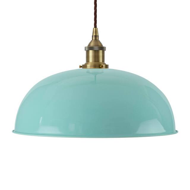 SE Home Duck Egg Blue Worcester Pendant Light - Antique Brass - Brown Twisted - image 1
