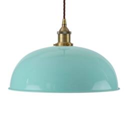 SE Home Duck Egg Blue Worcester Pendant Light - Antique Brass - Brown Twisted - thumbnail 1