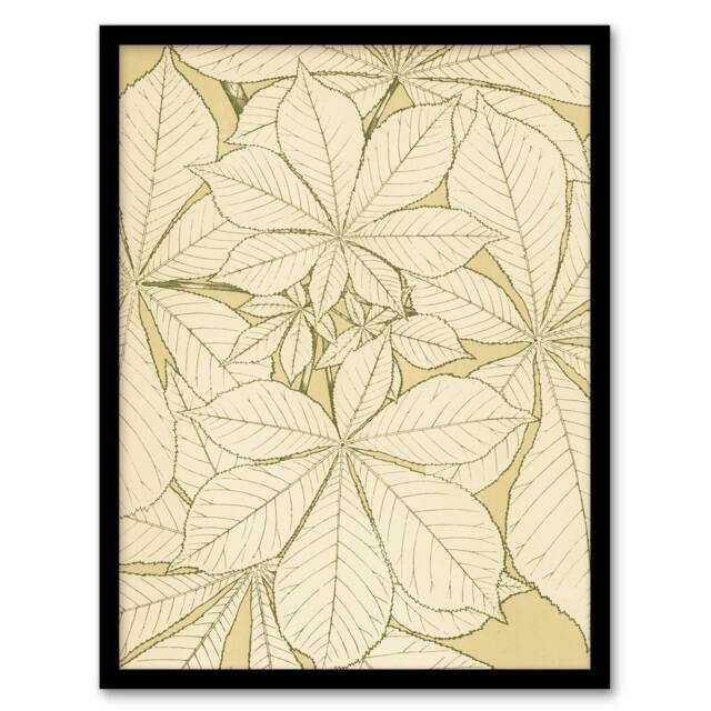 "Artery8 Leaves From Nature No 1 Botanical Jones Vintage Framed Wall Art Print in Beige - Size: W12"" x H16""" - image 1