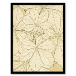"Artery8 Leaves From Nature No 1 Botanical Jones Vintage Framed Wall Art Print in Beige - Size: W12"" x H16""" - thumbnail 1