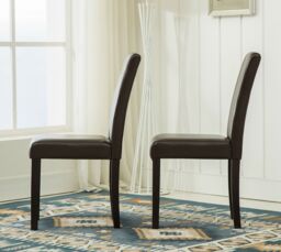 MCC Direct Set of 2 Faux Leather Dining Chairs in Brown - thumbnail 3