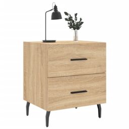 Berkfield Home Bedside Cabinet Sonoma Oak 40x35x47.5 cm Engineered Wood in Brown - thumbnail 3