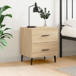 Berkfield Home Bedside Cabinet Sonoma Oak 40x35x47.5 cm Engineered Wood in Brown - thumbnail 1