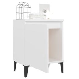 Berkfield Home Bed Cabinet with Metal Legs White 40x30x50 cm - Size: 40 x 30 x 50 cm - thumbnail 4